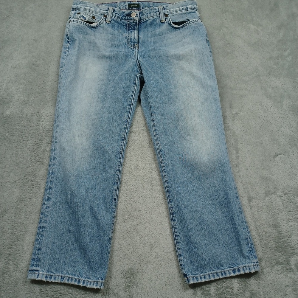 Vintage J Crew Jeans Womens 30 Blue Denim‎ Cropped Light Wash Distressed